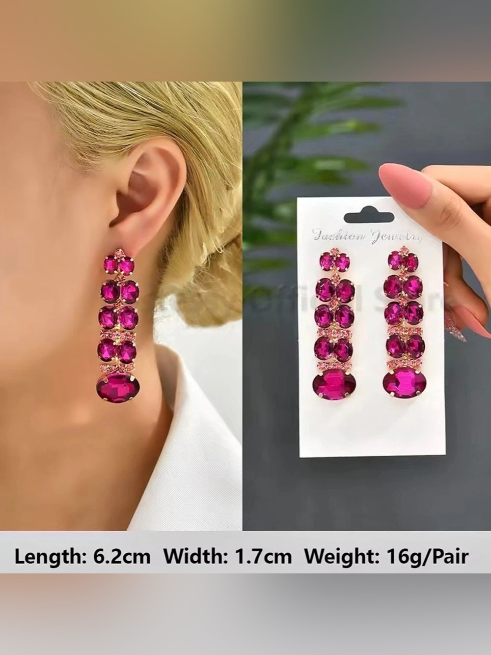 Pink Floral Drop Earrings NWT